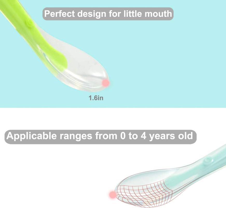 Set of 2: Baby Feeding Spoon with Ultra Supple 100% Silicone Tip,Bpa Free Material